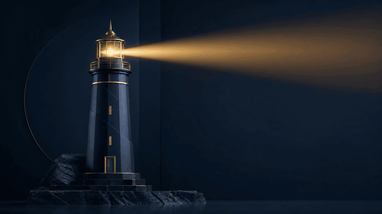 El faro de Faro proyectando su haz: orientación experta para tu empresa
