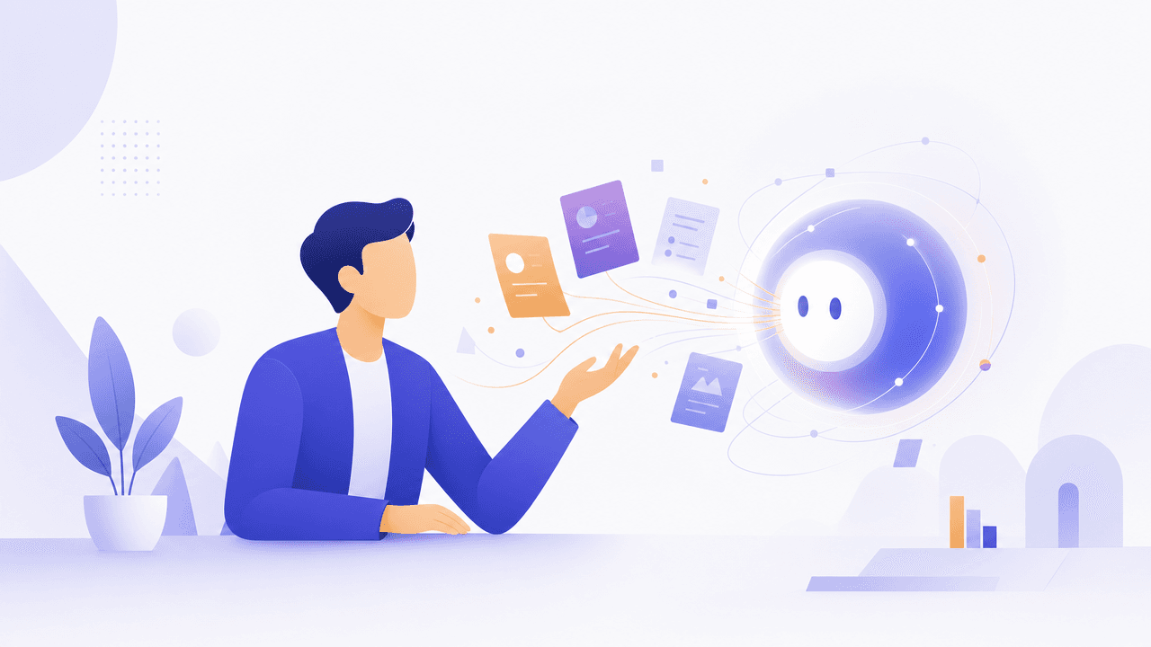 Persona conversando con el asistente de IA mientras consulta los documentos de su empresa